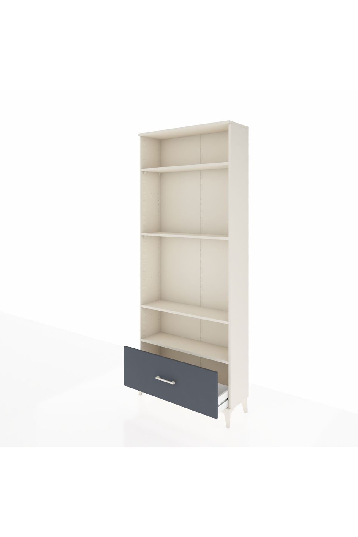 Arges Dolap 4 Raflı Tek Çekmeceli 88x30x221 Aytaşı-Antrasit