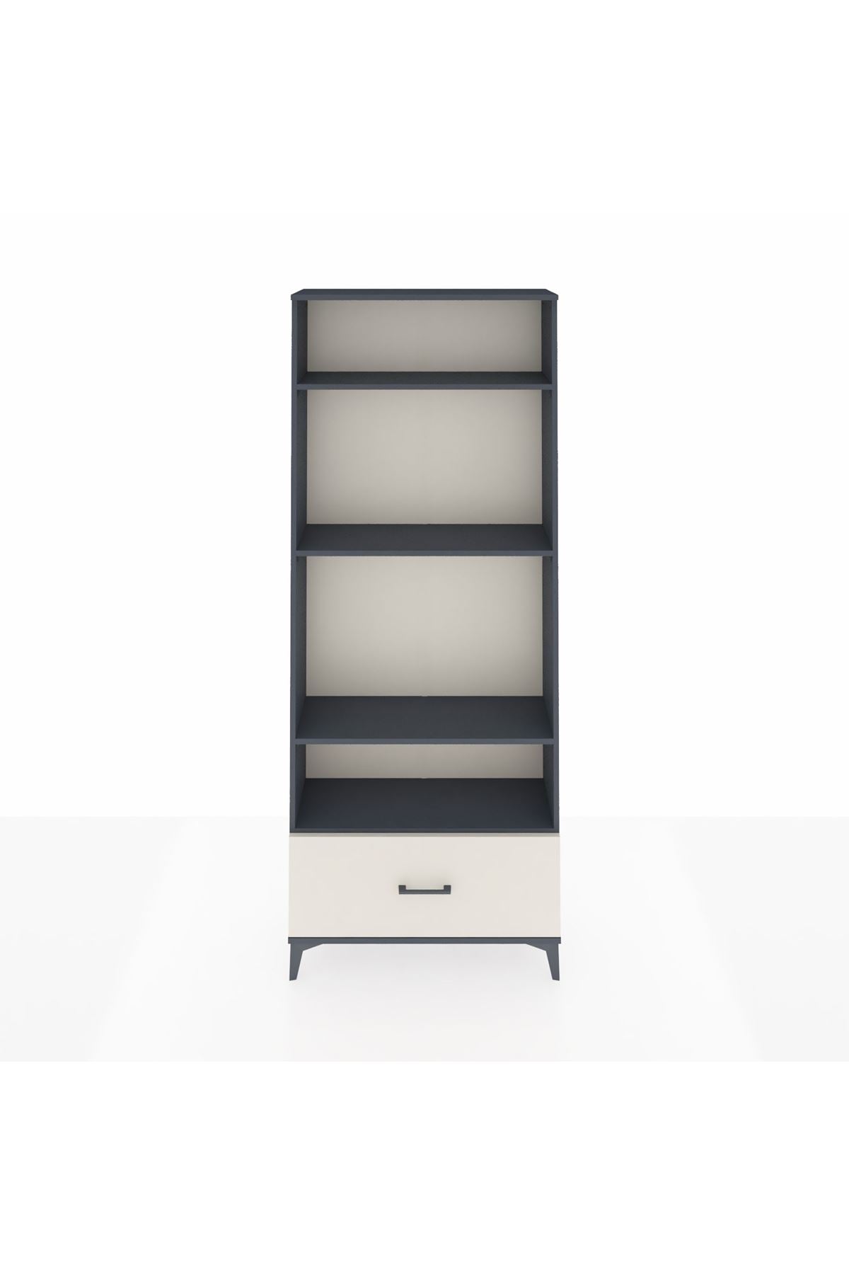 Arges Dolap 4 Raflı Tek Çekmeceli 88x30x221 Antrasit-Aytaşı
