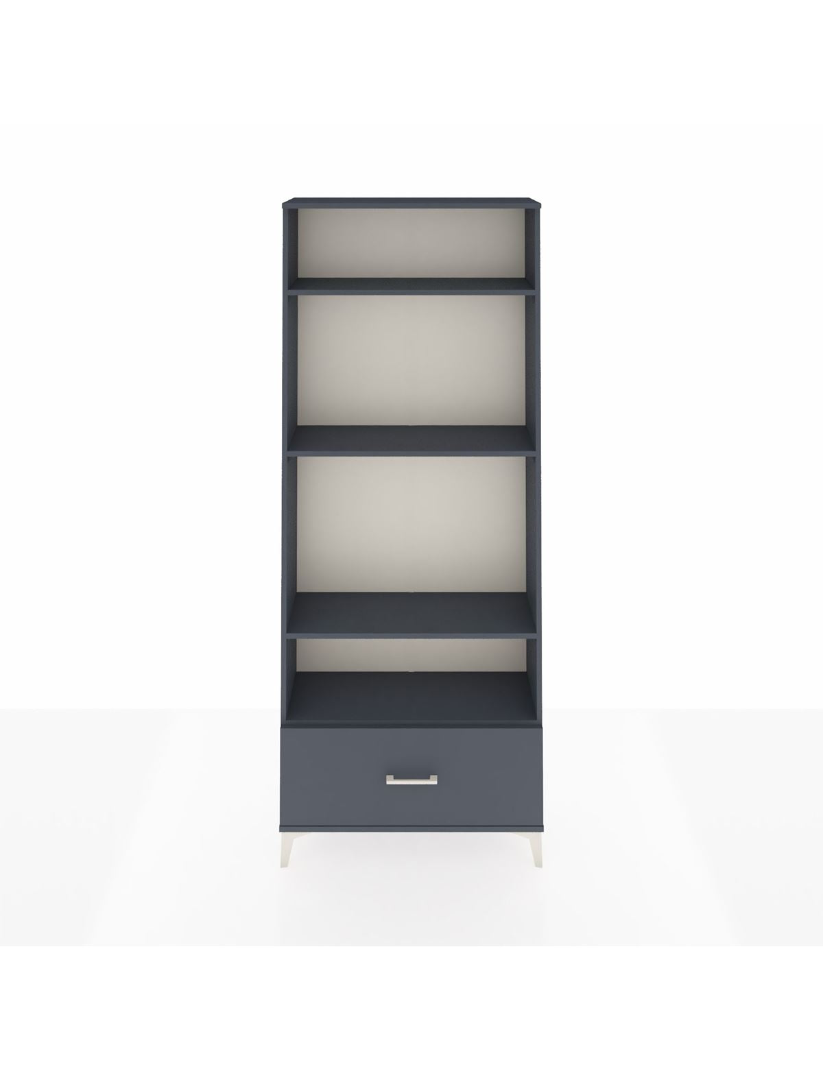 Arges Dolap 4 Raflı Tek Çekmeceli 88x30x221 Antrasit-Antrasit