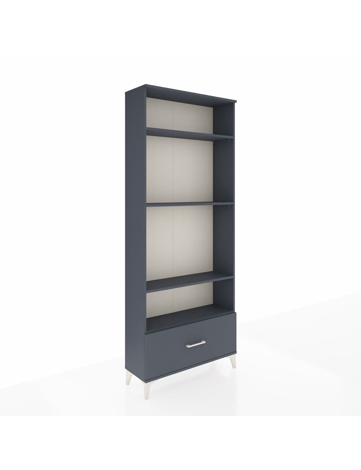 Arges Dolap 4 Raflı Tek Çekmeceli 88x30x221 Antrasit-Antrasit