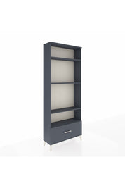 Arges Dolap 4 Raflı Tek Çekmeceli 88x30x221 Antrasit-Antrasit