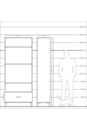 Arges Dolap 4 Raflı Tek Çekmeceli 88x30x221 Antrasit-Antrasit