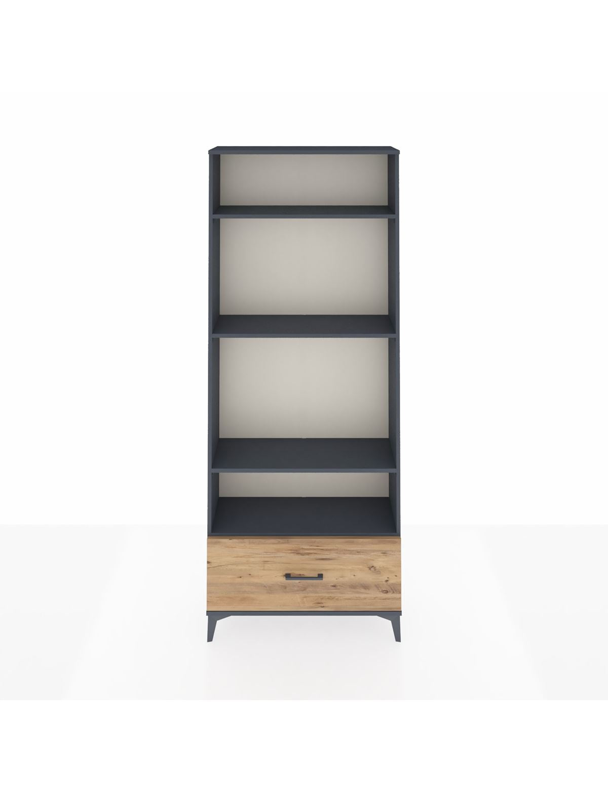 Arges Dolap 4 Raflı Tek Çekmeceli 88x30x221 Antrasit-Çam