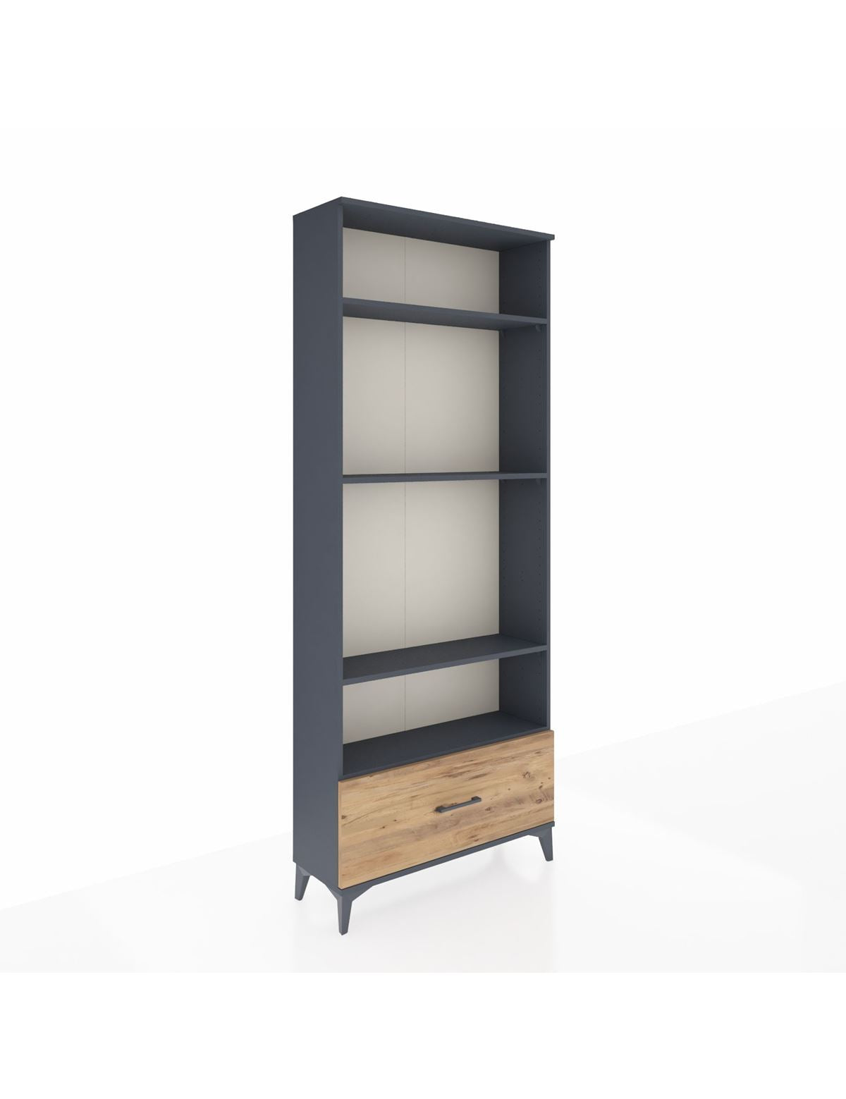 Arges Dolap 4 Raflı Tek Çekmeceli 88x30x221 Antrasit-Çam