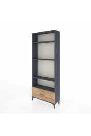 Arges Dolap 4 Raflı Tek Çekmeceli 88x30x221 Antrasit-Çam