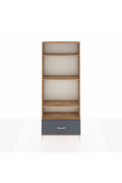 Arges Dolap 4 Raflı Tek Çekmeceli 88x30x221 Çam-Antrasit