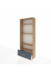 Arges Dolap 4 Raflı Tek Çekmeceli 88x30x221 Çam-Antrasit