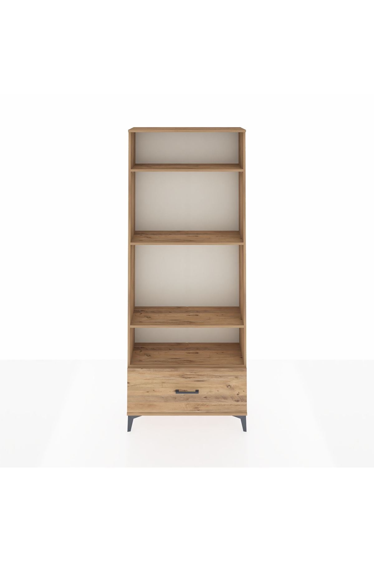 Arges Dolap 4 Raflı Tek Çekmeceli 88x30x221 Çam-Çam