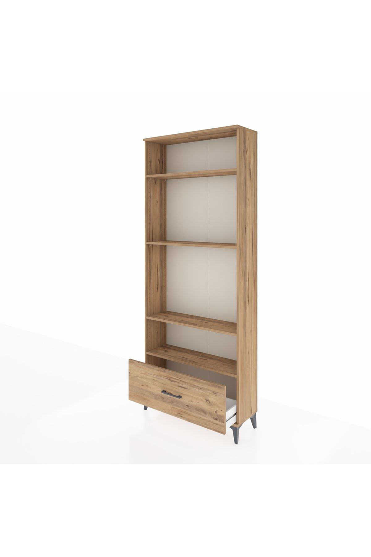 Arges Dolap 4 Raflı Tek Çekmeceli 88x30x221 Çam-Çam