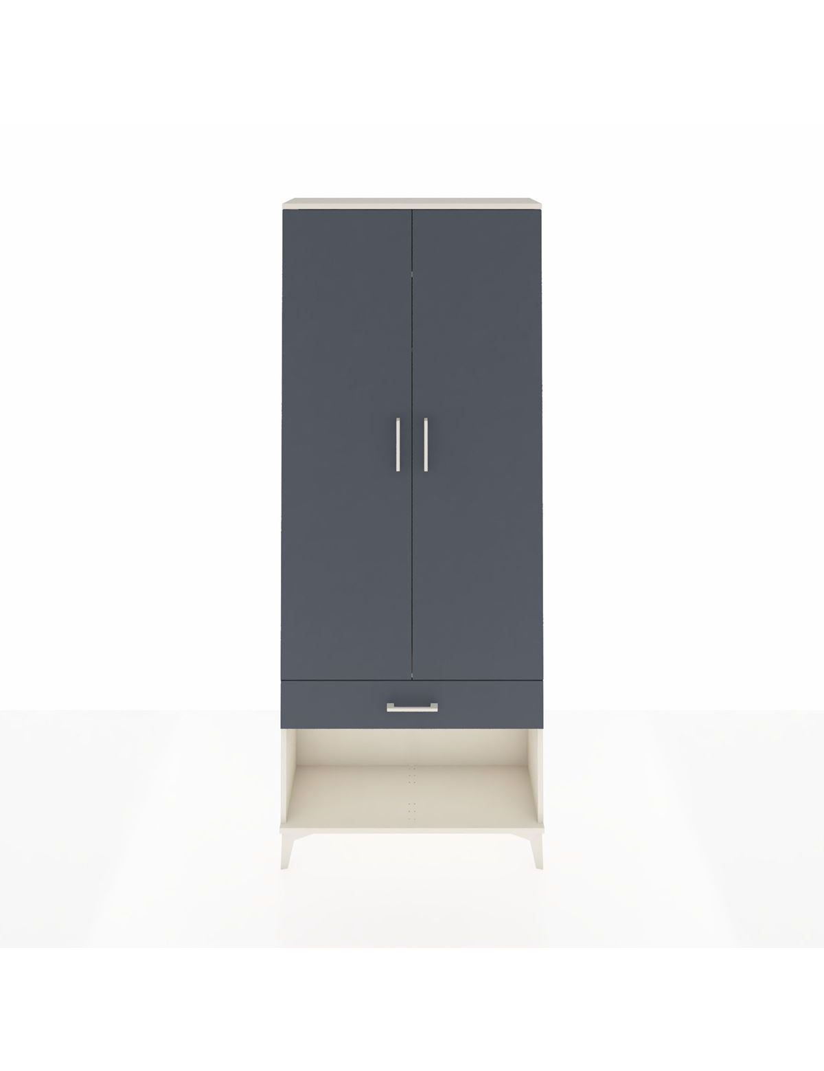 Arges Dolap 2 Raflı Tek Çekmeceli Tek Askılı 88x30x221 Aytaşı-Antrasit