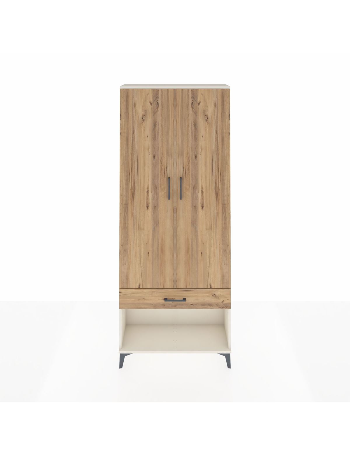 Arges Dolap 2 Raflı Tek Çekmeceli Tek Askılı 88x30x221 Aytaşı-Çam