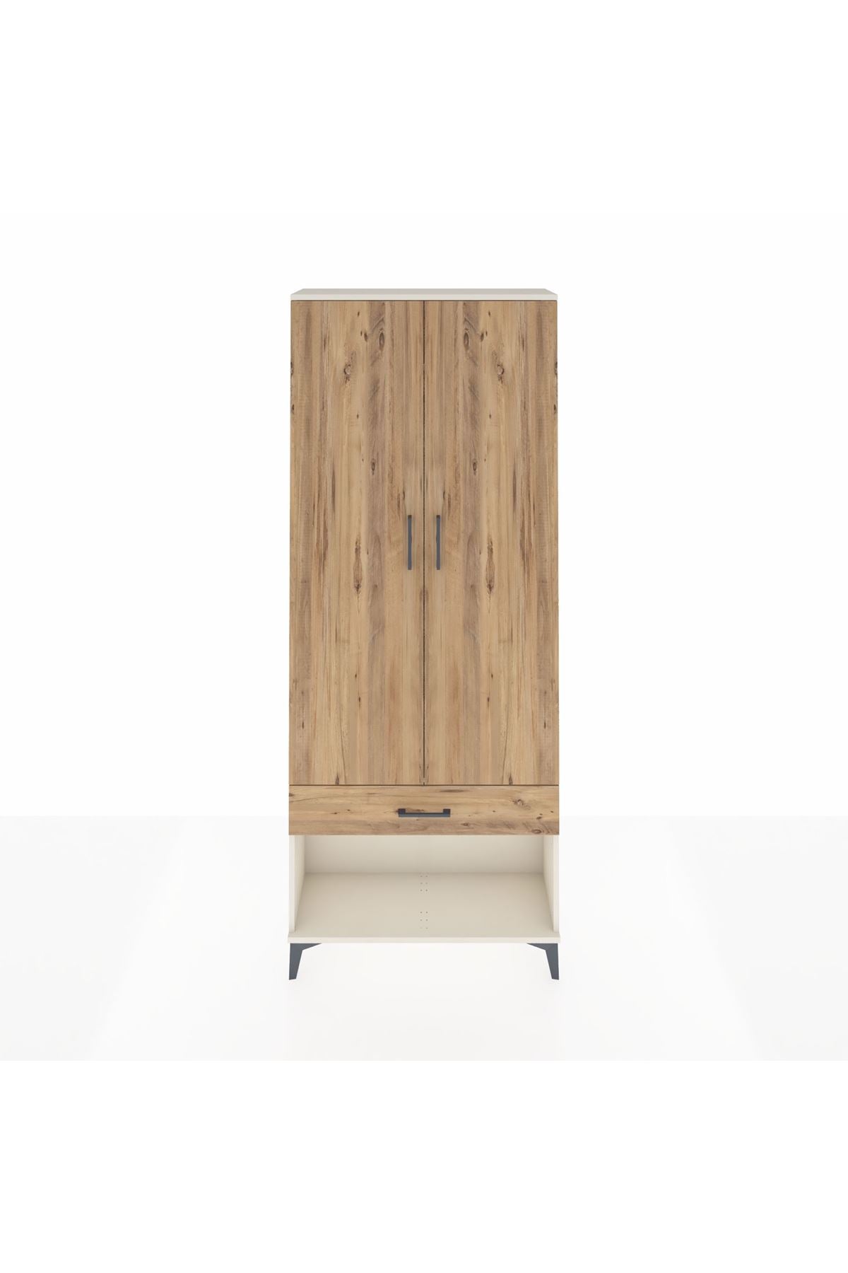 Arges Dolap 2 Raflı Tek Çekmeceli Tek Askılı 88x30x221 Aytaşı-Çam
