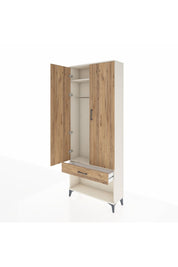 Arges Dolap 2 Raflı Tek Çekmeceli Tek Askılı 88x30x221 Aytaşı-Çam