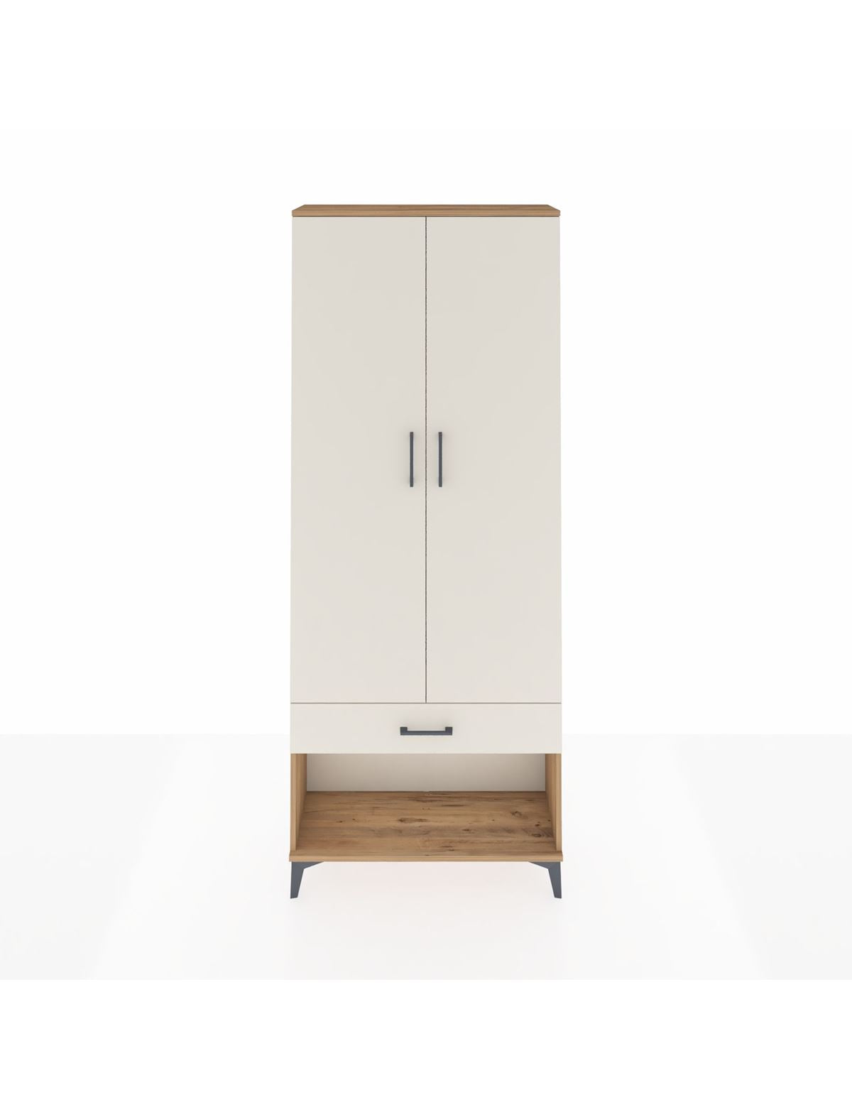 Arges Dolap 2 Raflı Tek Çekmeceli Tek Askılı 88x30x221 Çam-Aytaşı