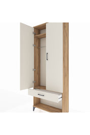 Arges Dolap 2 Raflı Tek Çekmeceli Tek Askılı 88x30x221 Çam-Aytaşı