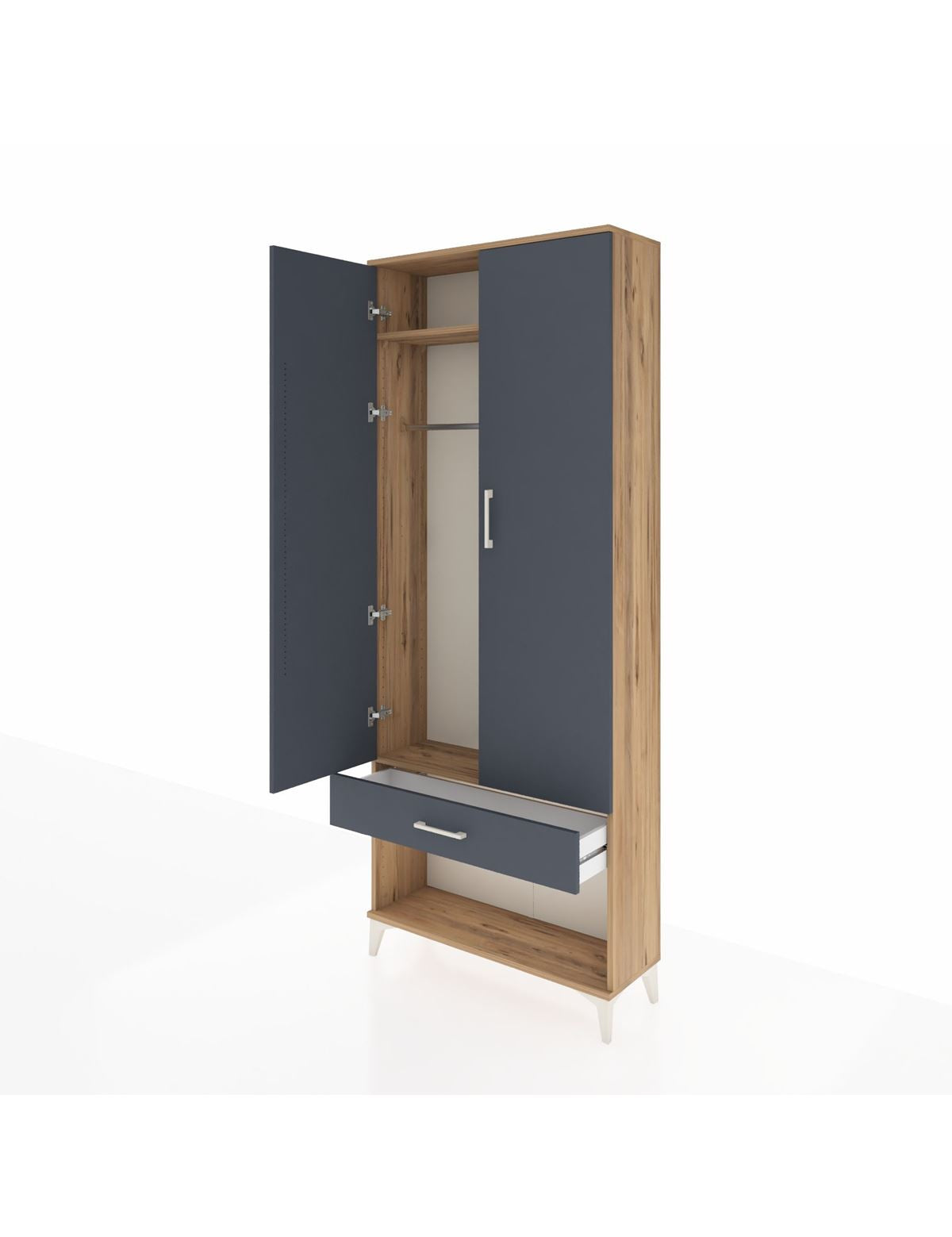 Arges Dolap 2 Raflı Tek Çekmeceli Tek Askılı 88x30x221 - S30M034V8A