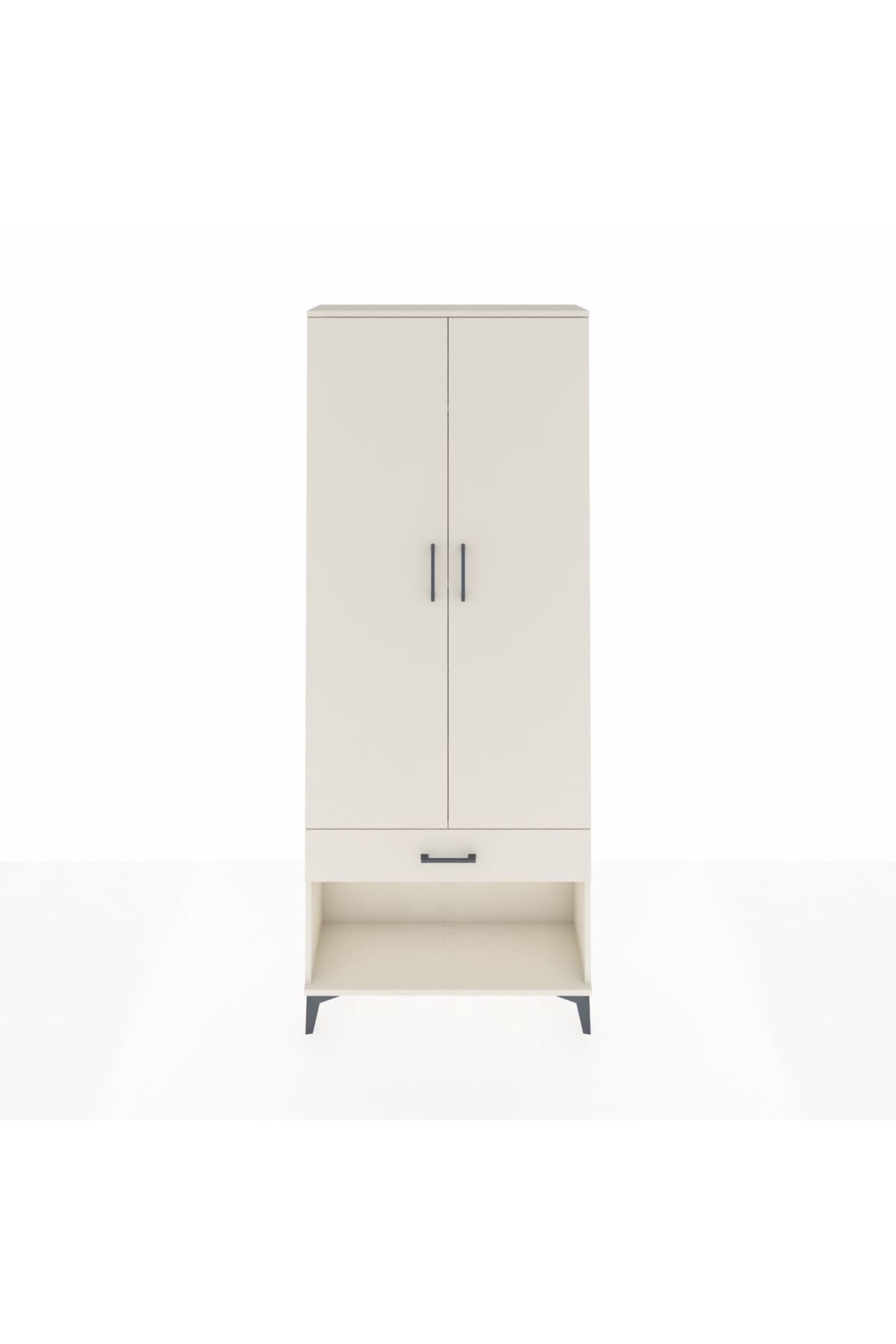 Arges Dolap 4 Raflı Tek Çekmeceli 2 Kapaklı 88x30x221 Aytaşı-Aytaşı