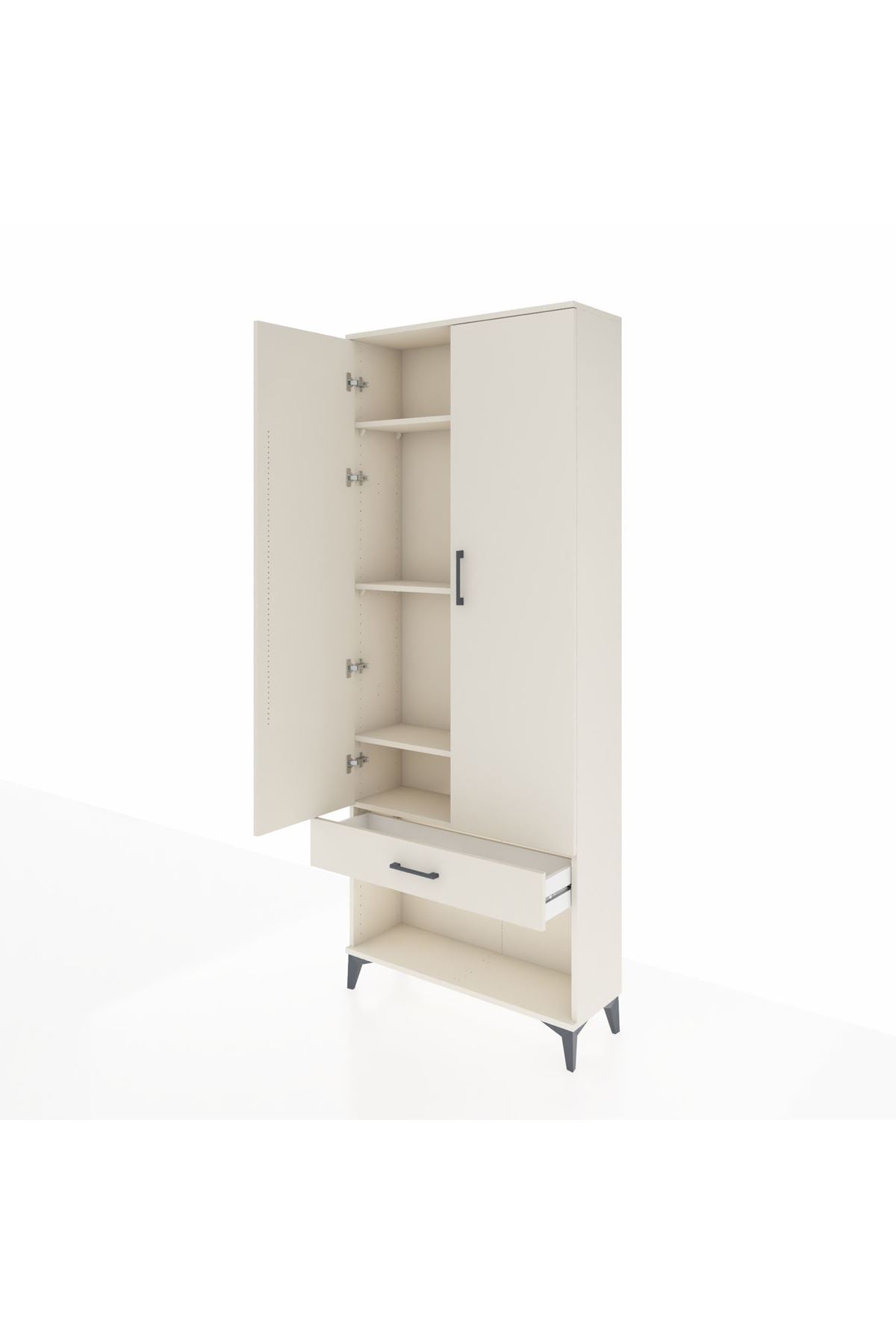 Arges Dolap 4 Raflı Tek Çekmeceli 2 Kapaklı 88x30x221 Aytaşı-Aytaşı