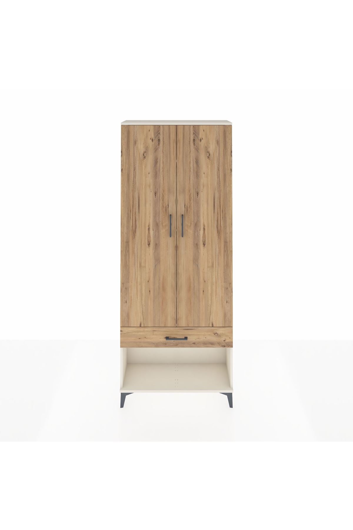 Arges Dolap 4 Raflı Tek Çekmeceli 2 Kapaklı 88x30x221 Aytaşı-Çam