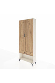 Arges Dolap 4 Raflı Tek Çekmeceli 2 Kapaklı 88x30x221 Aytaşı-Çam