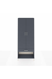 Arges Dolap 4 Raflı Tek Çekmeceli 2 Kapaklı 88x30x221 Antrasit-Antrasit