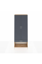 Arges Dolap 4 Raflı Tek Çekmeceli 2 Kapaklı 88x30x221 Çam-Antrasit