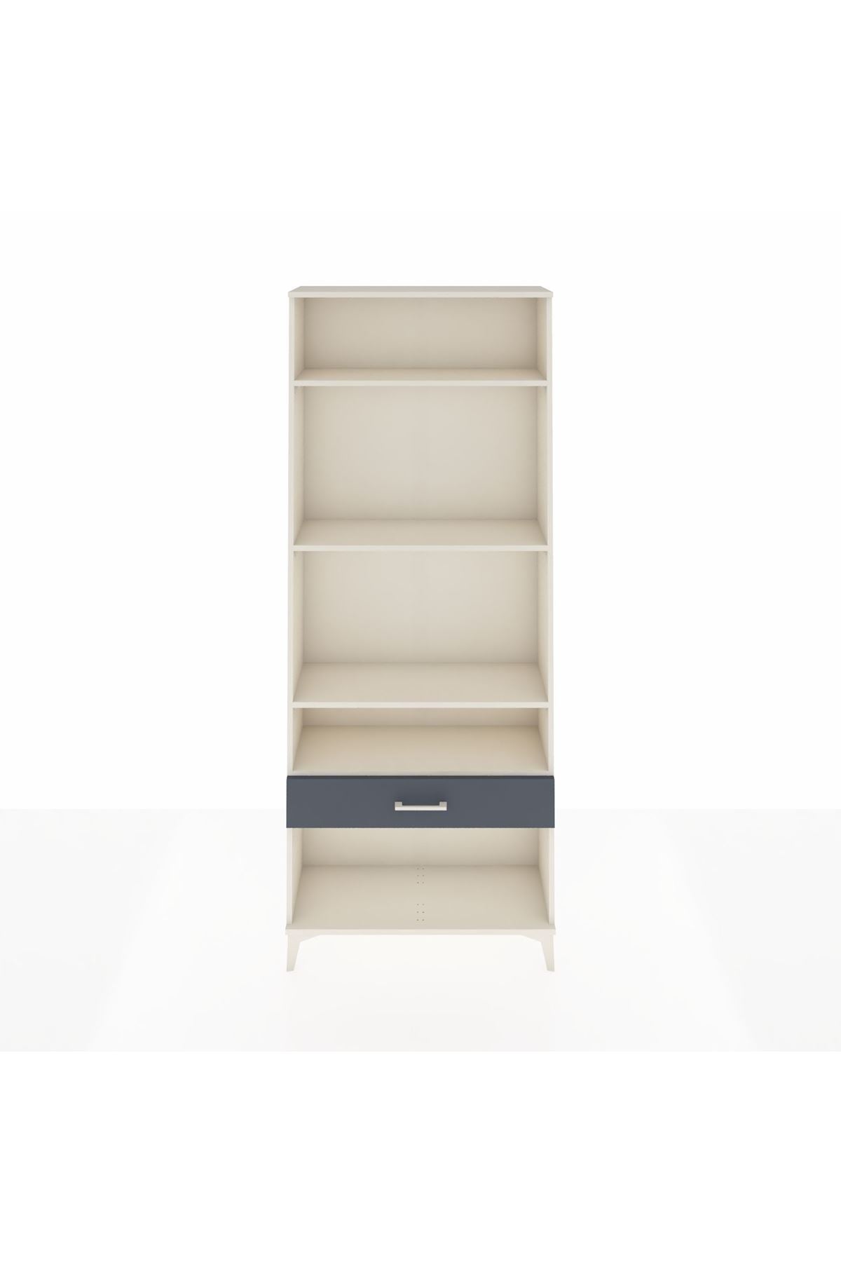 Arges Dolap 4 Raflı Tek Çekmeceli 88x30x221 Aytaşı-Antrasit