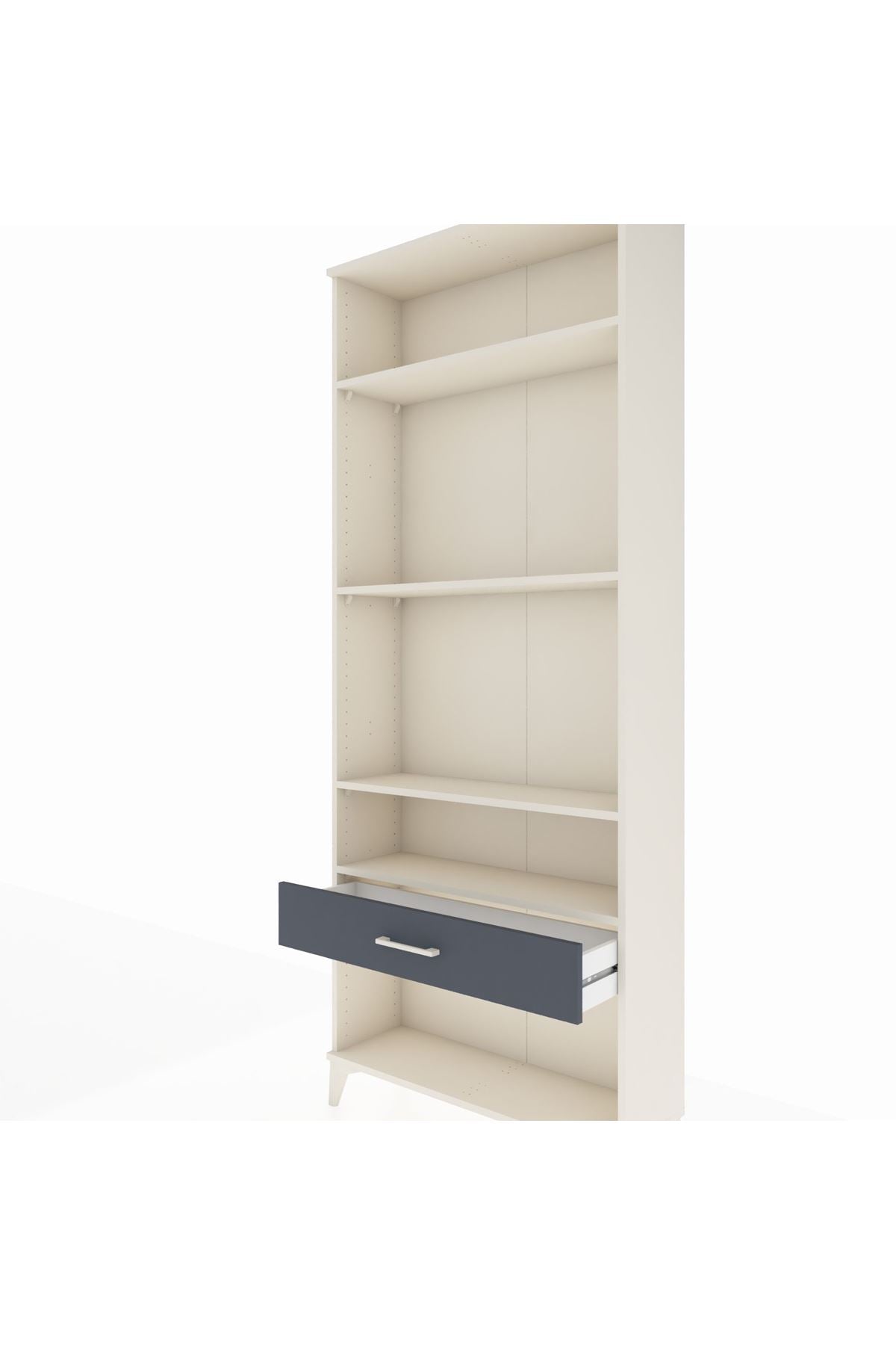 Arges Dolap 4 Raflı Tek Çekmeceli 88x30x221 Aytaşı-Antrasit