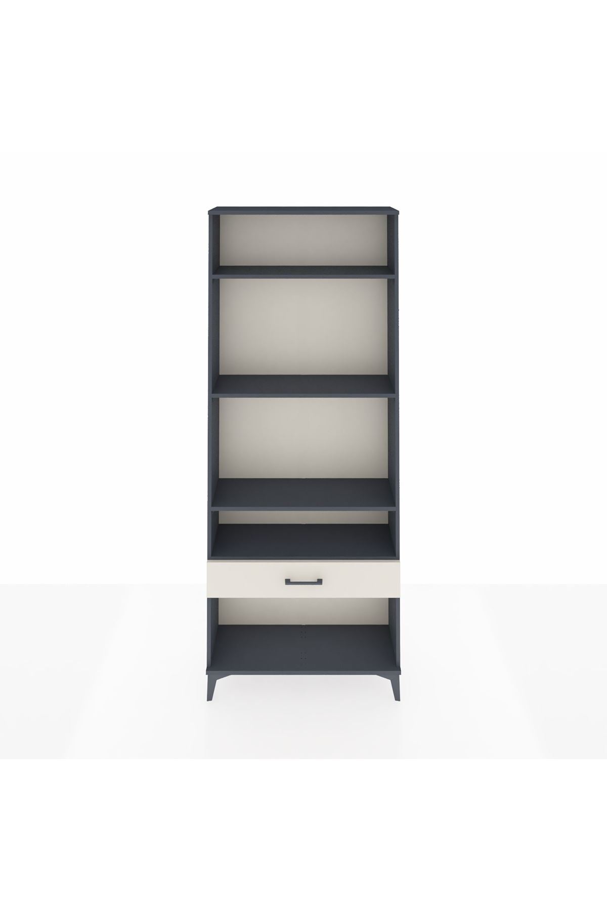 Arges Dolap 4 Raflı Tek Çekmeceli 88x30x221 Antrasit-Aytaşı