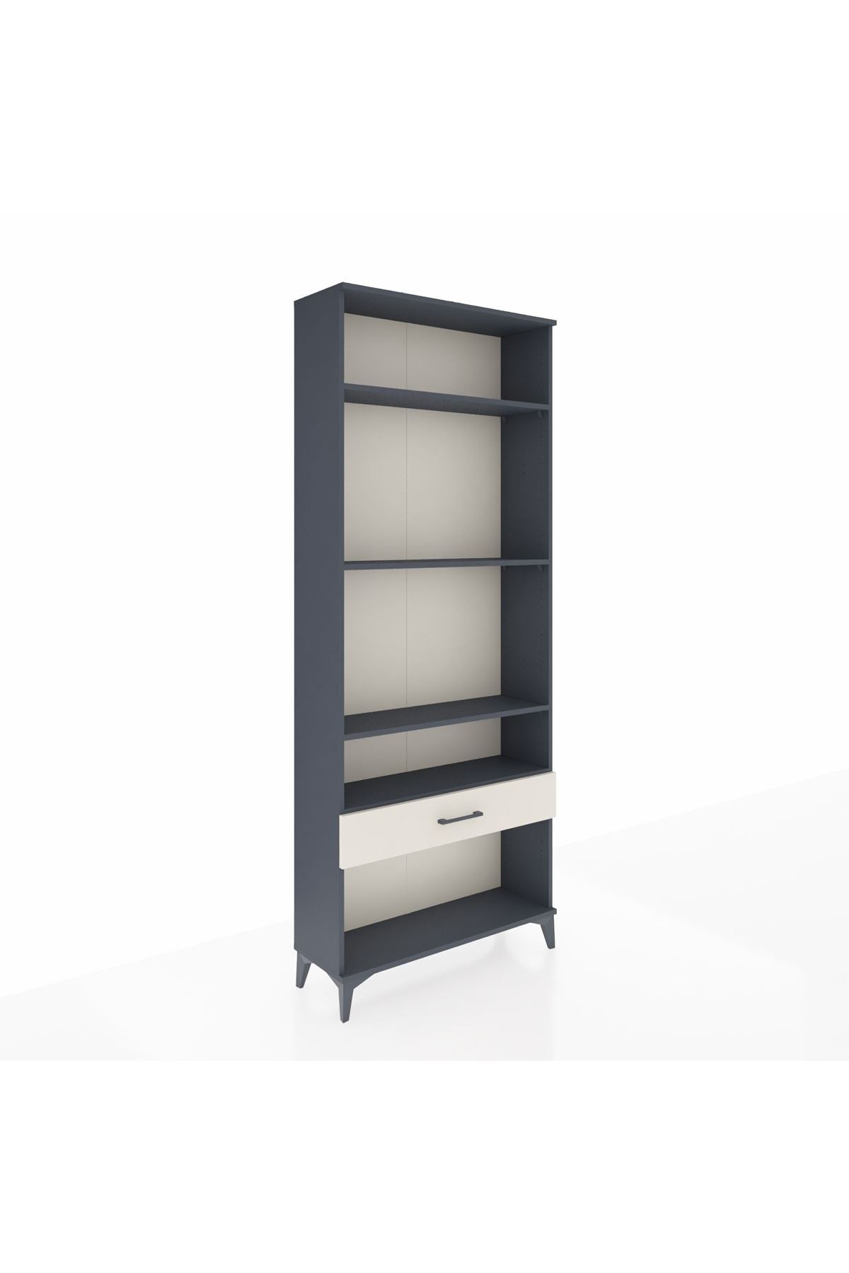 Arges Dolap 4 Raflı Tek Çekmeceli 88x30x221 Antrasit-Aytaşı