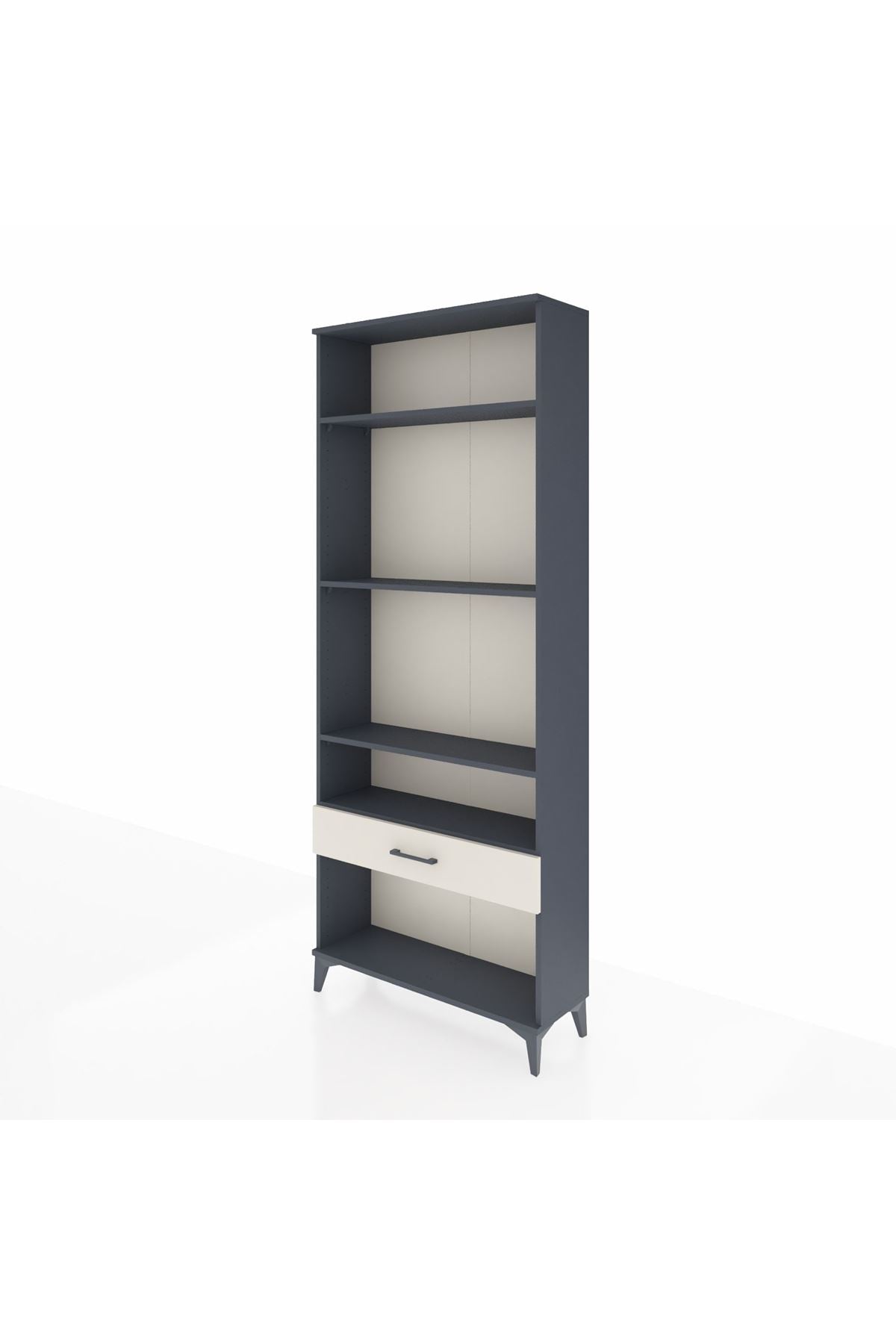 Arges Dolap 4 Raflı Tek Çekmeceli 88x30x221 Antrasit-Aytaşı