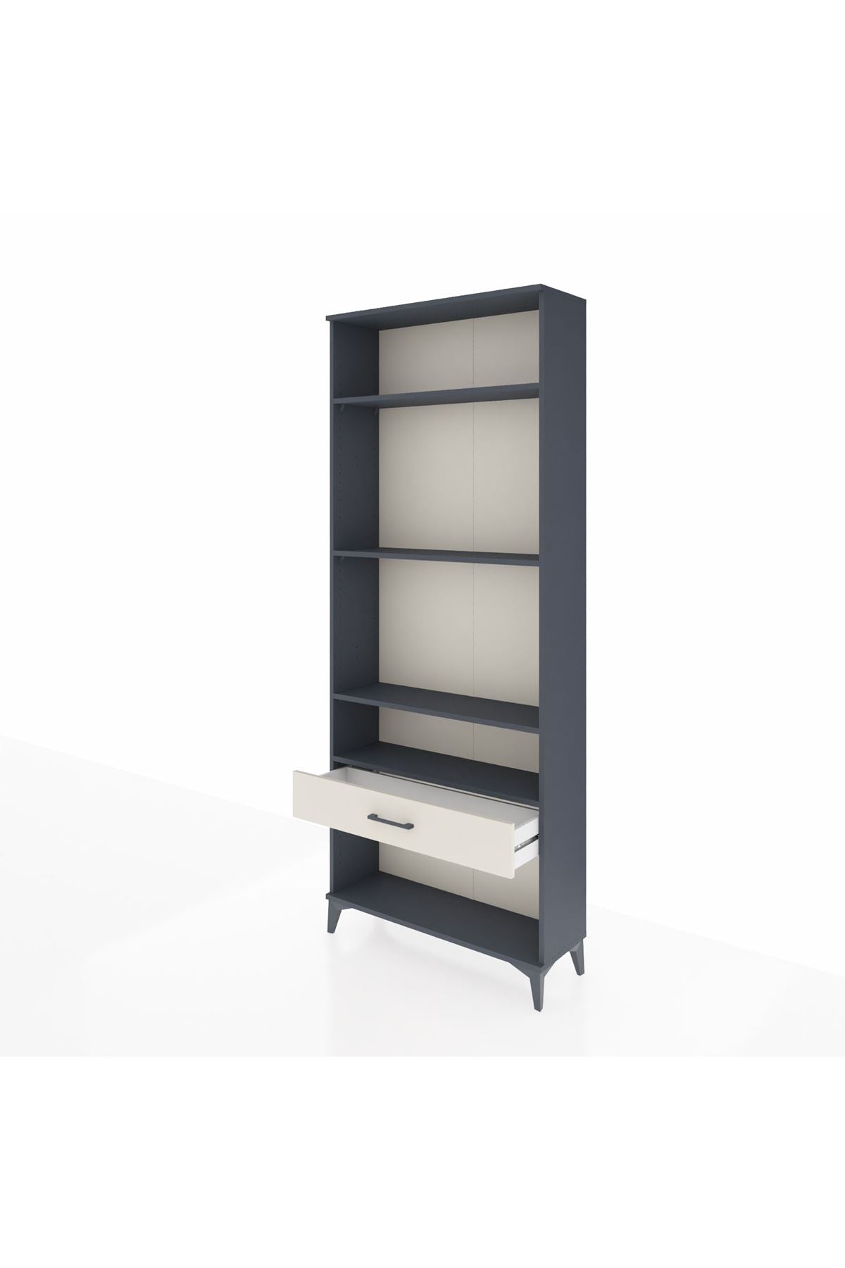 Arges Dolap 4 Raflı Tek Çekmeceli 88x30x221 Antrasit-Aytaşı