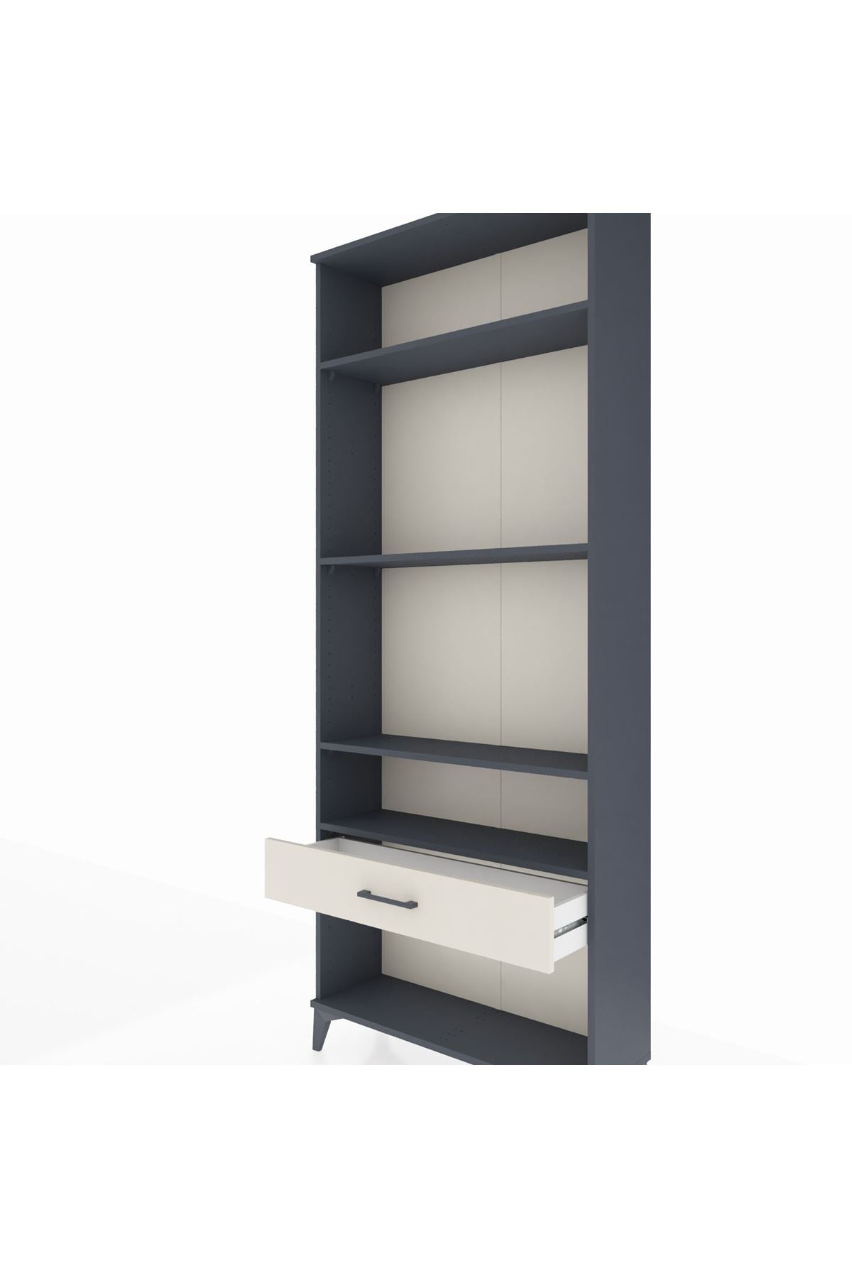 Arges Dolap 4 Raflı Tek Çekmeceli 88x30x221 Antrasit-Aytaşı