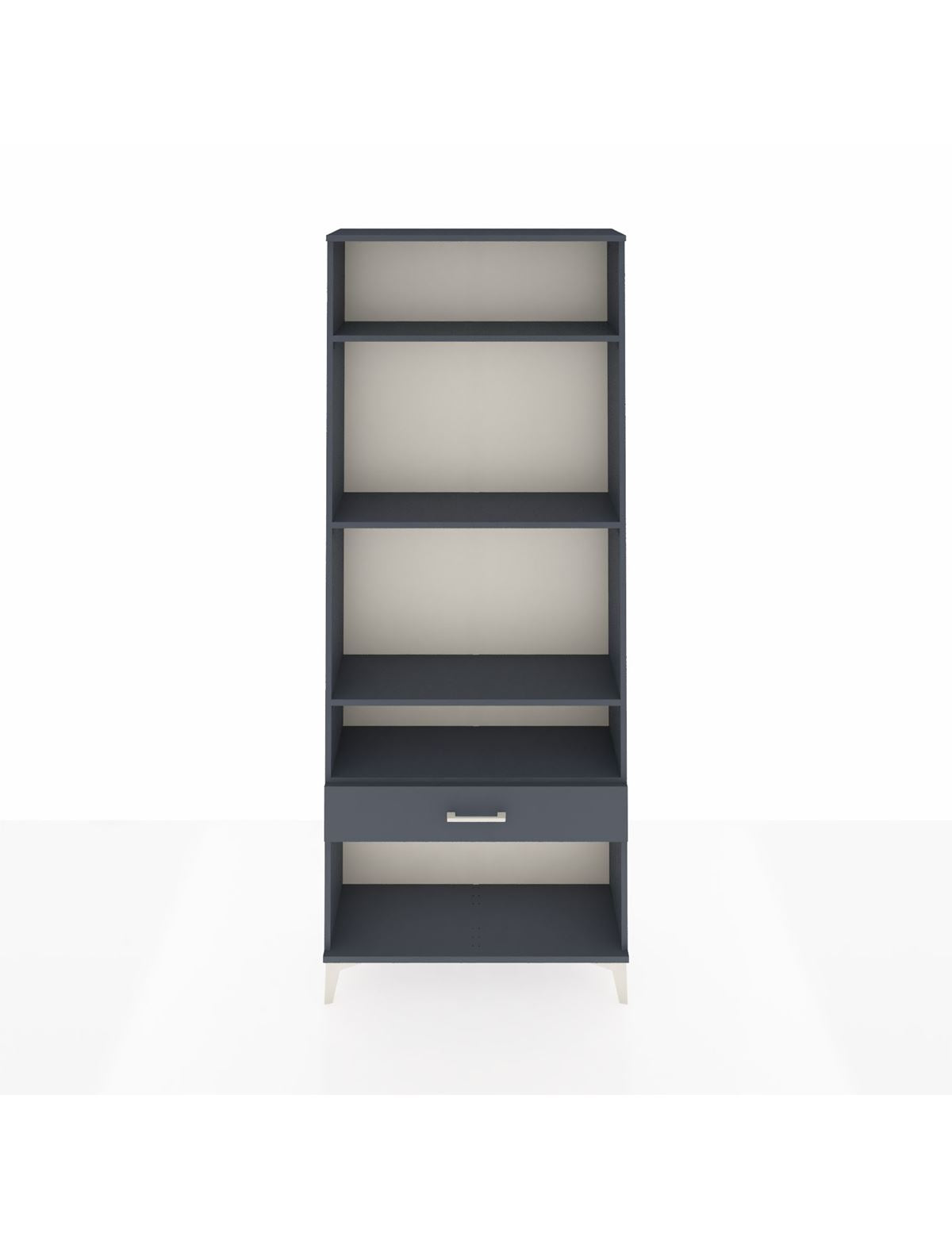 Arges Dolap 4 Raflı Tek Çekmeceli 88x30x221 Antrasit-Antrasit