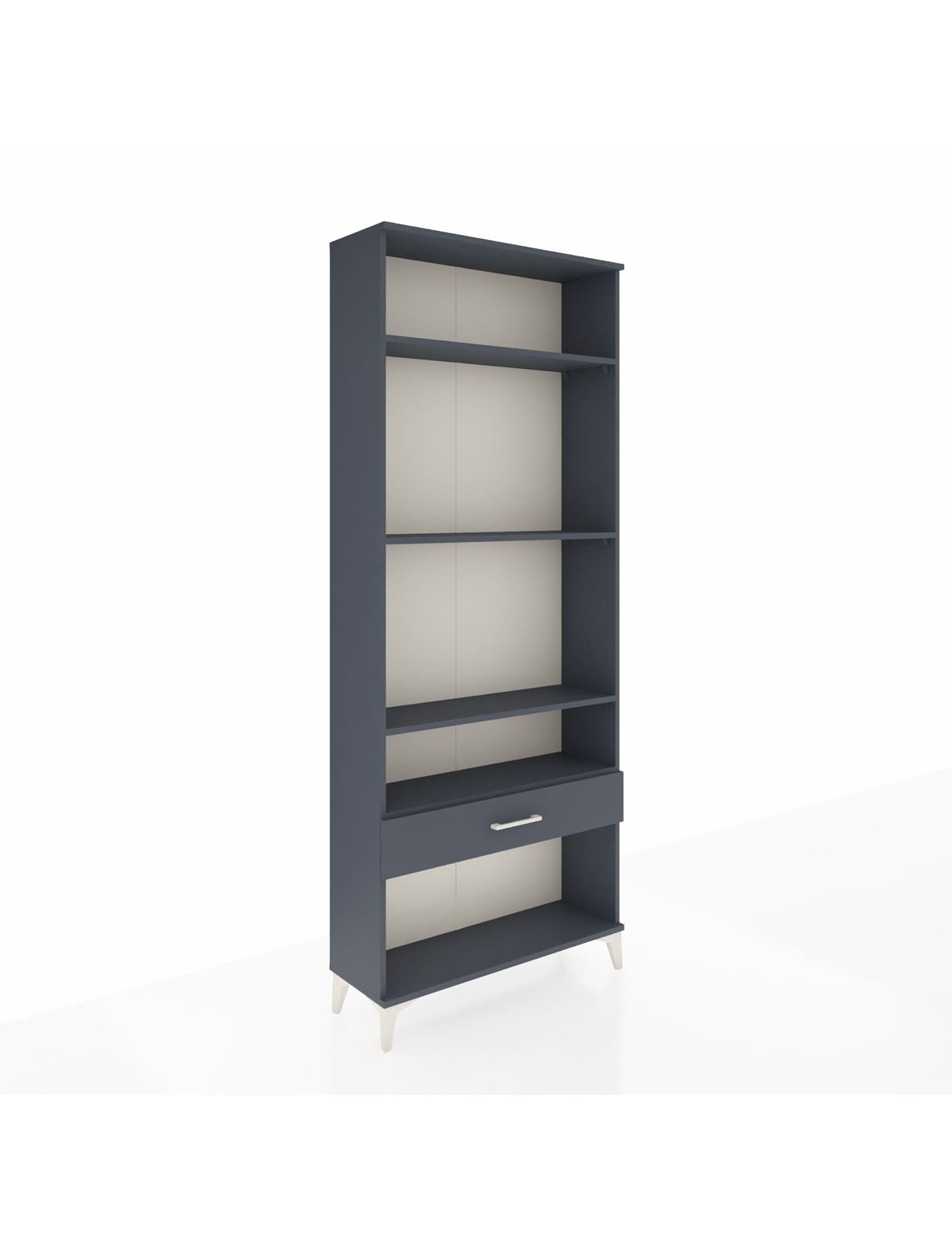 Arges Dolap 4 Raflı Tek Çekmeceli 88x30x221 Antrasit-Antrasit