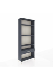 Arges Dolap 4 Raflı Tek Çekmeceli 88x30x221 Antrasit-Antrasit