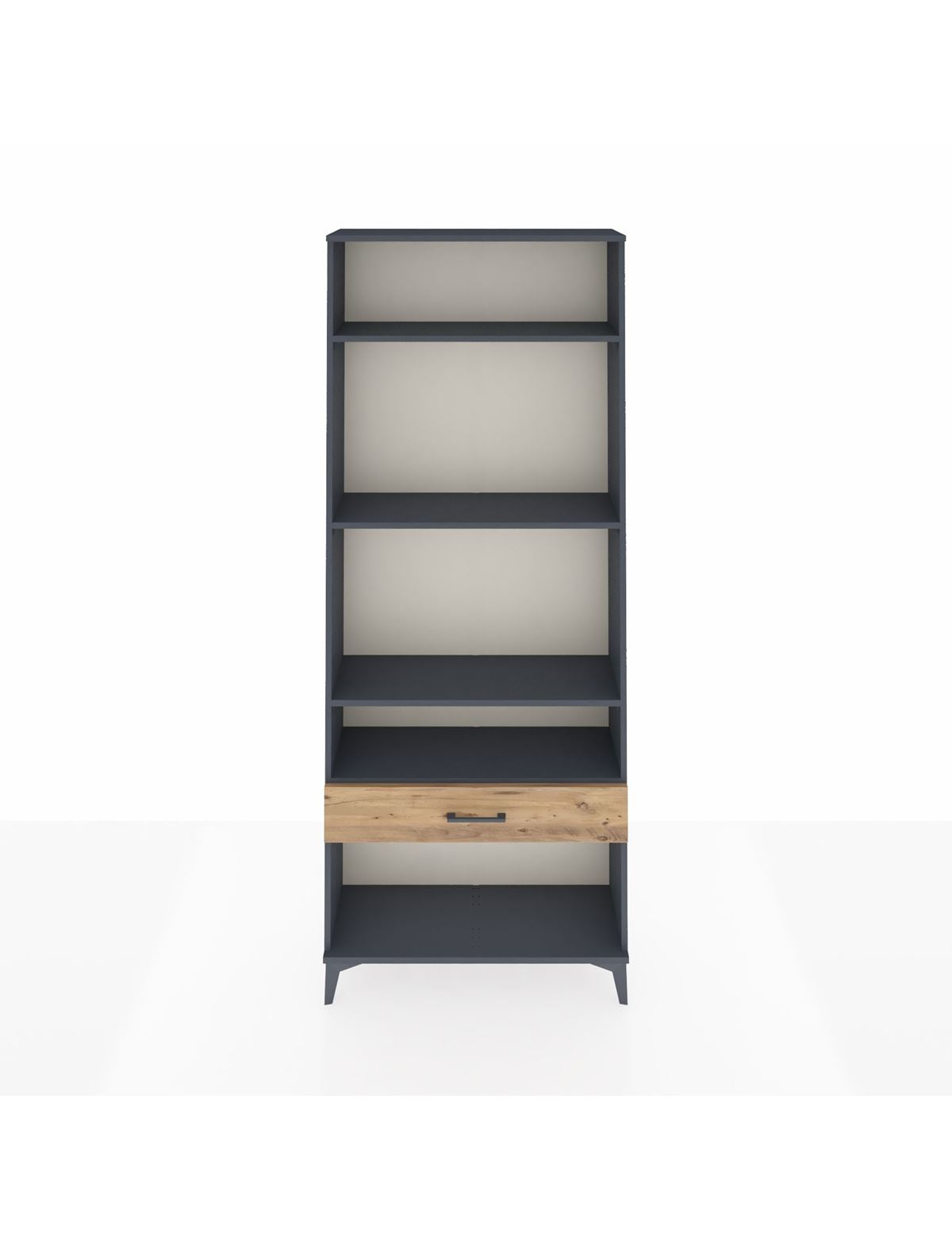 Arges Dolap 4 Raflı Tek Çekmeceli 88x30x221 Antrasit-Çam