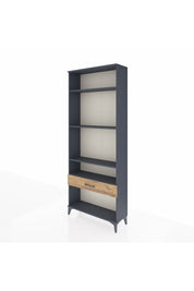 Arges Dolap 4 Raflı Tek Çekmeceli 88x30x221 Antrasit-Çam