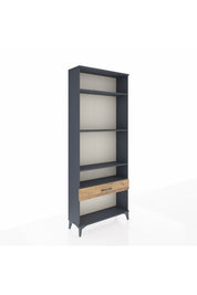 Arges Dolap 4 Raflı Tek Çekmeceli 88x30x221 Antrasit-Çam