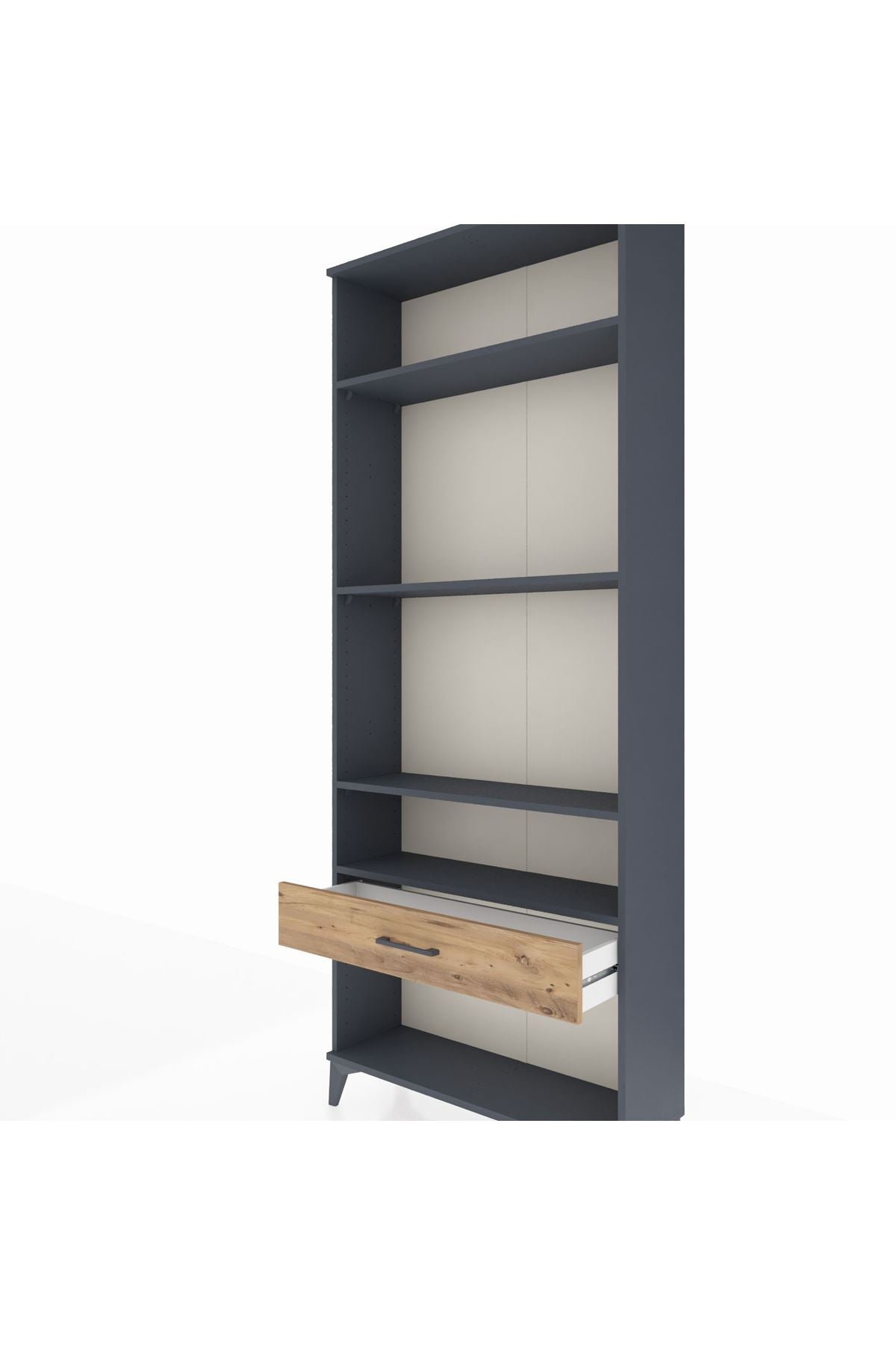 Arges Dolap 4 Raflı Tek Çekmeceli 88x30x221 Antrasit-Çam