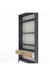 Arges Dolap 4 Raflı Tek Çekmeceli 88x30x221 Antrasit-Çam