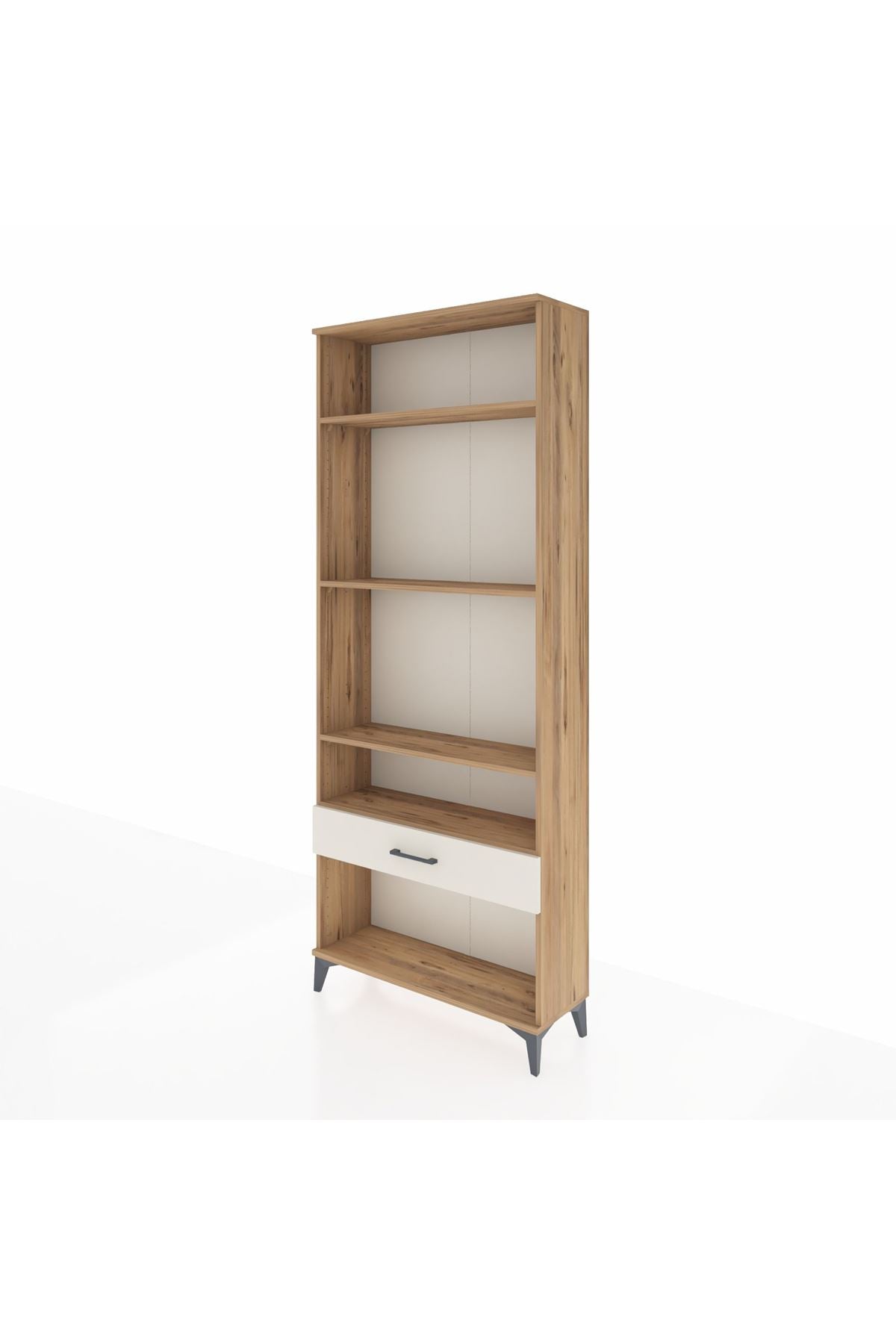 Arges Dolap 4 Raflı Tek Çekmeceli 88x30x221 Çam-Aytaşı