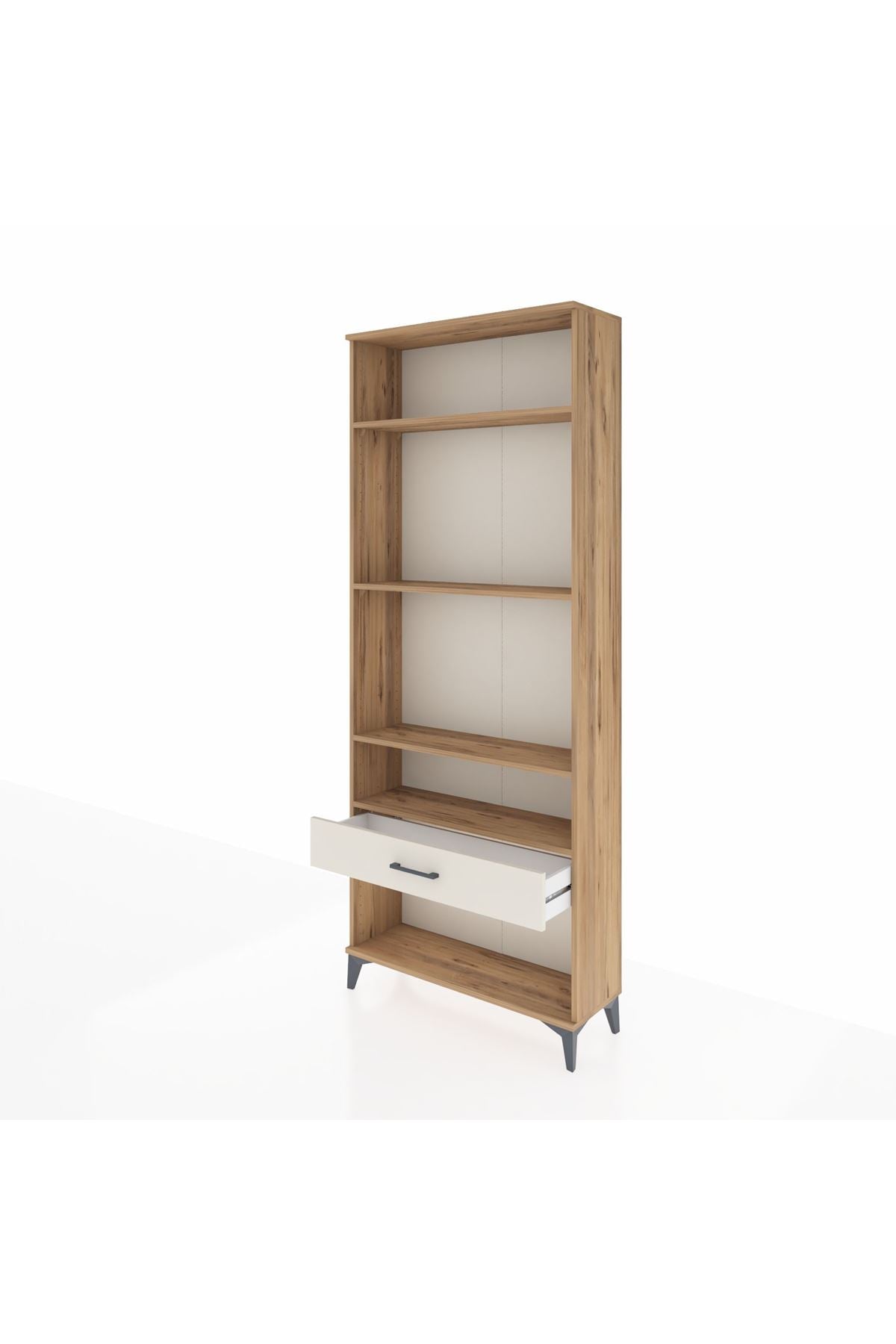 Arges Dolap 4 Raflı Tek Çekmeceli 88x30x221 Çam-Aytaşı