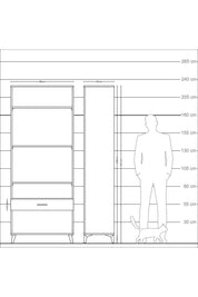 Arges Dolap 4 Raflı Tek Çekmeceli 88x30x221 Çam-Aytaşı