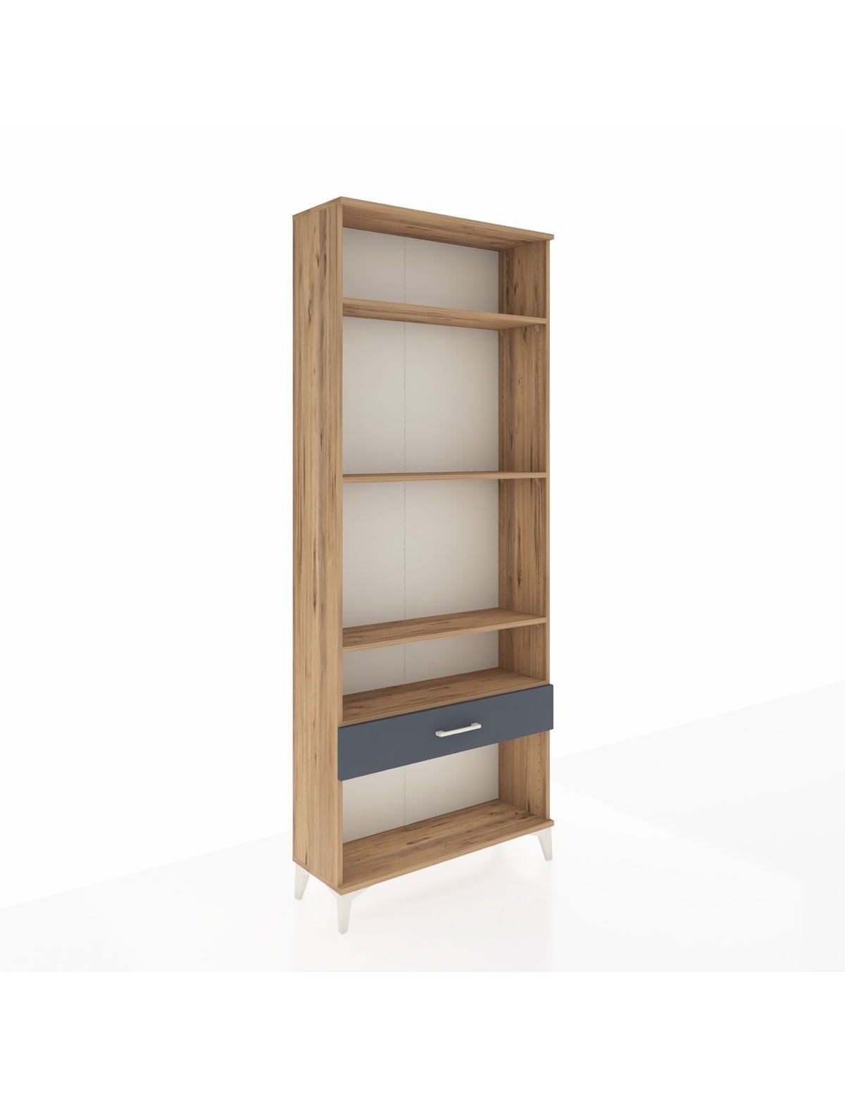 Arges Dolap 4 Raflı Tek Çekmeceli 88x30x221 Çam-Antrasit