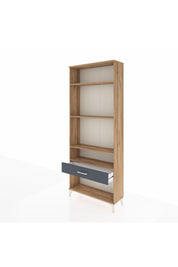 Arges Dolap 4 Raflı Tek Çekmeceli 88x30x221 Çam-Antrasit