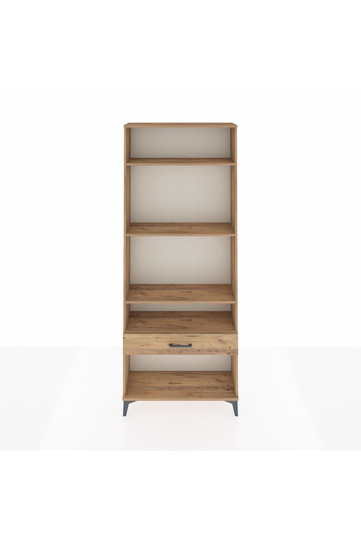 Arges Dolap 4 Raflı Tek Çekmeceli 88x30x221 Çam-Çam