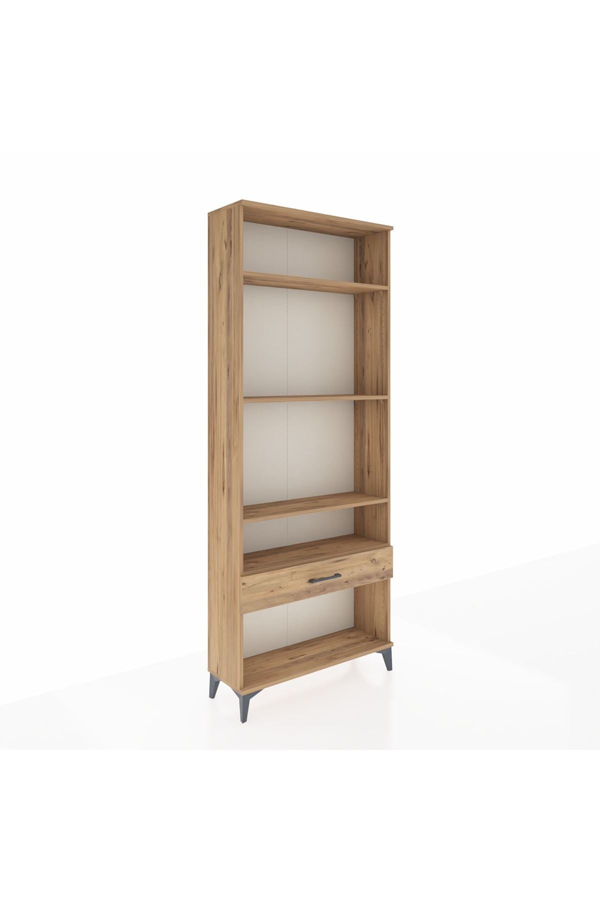 Arges Dolap 4 Raflı Tek Çekmeceli 88x30x221 Çam-Çam