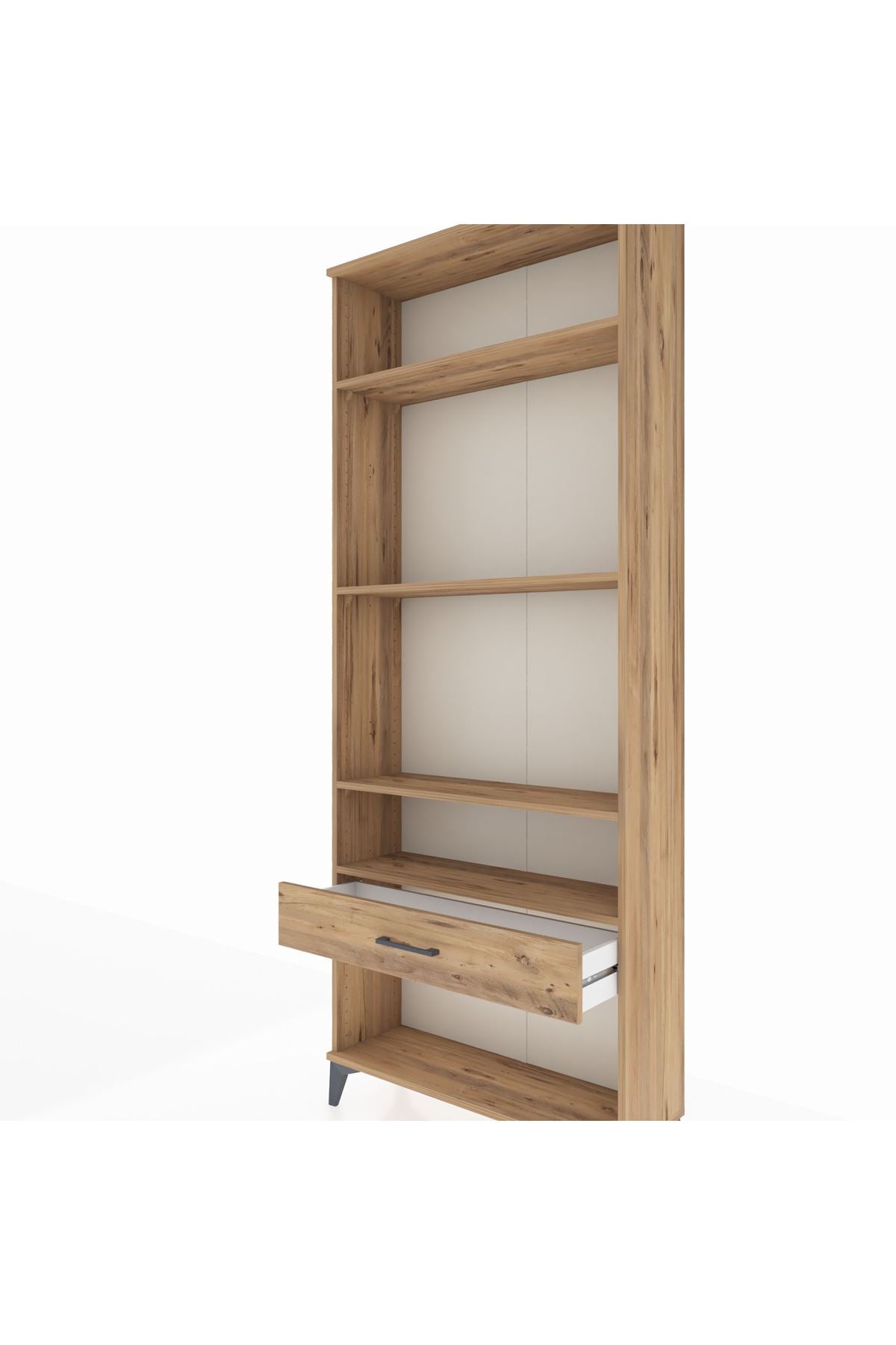 Arges Dolap 4 Raflı Tek Çekmeceli 88x30x221 Çam-Çam