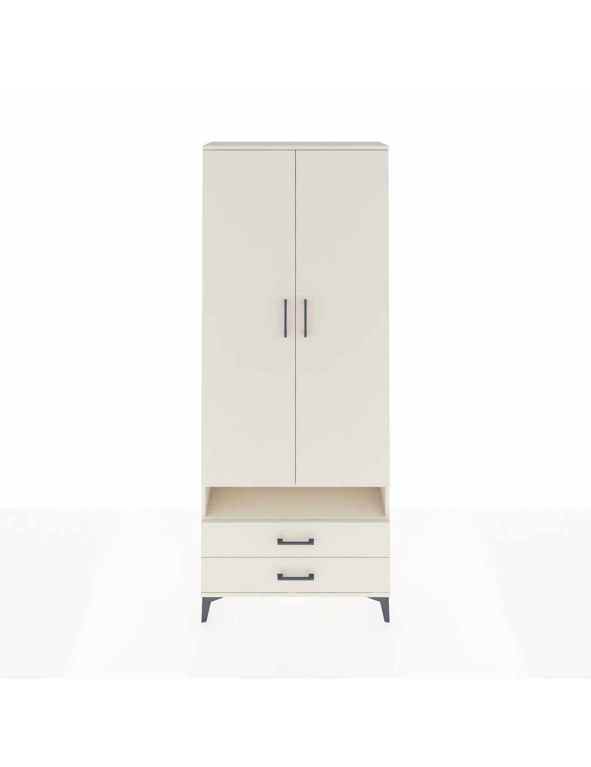 Arges Dolap 3 Raflı 2 Çekmeceli Tek Askılı 88x30x221 Aytaşı-Aytaşı